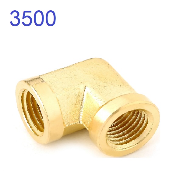 ข้องอ90ทองเหลือง เมีย-เมีย (ข้องอทองเหลืองเกลียวใน2ด้าน) MODEL : 3500