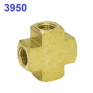 ข้อต่อทองเหลืองสี่ทางเกลียวใน MODEL : 3950