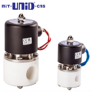 "UNI-D"  2/2  PTFE Solenoid valve , Normally closed (N.C.), UDC-TF Series