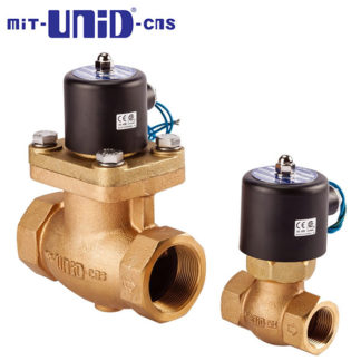 "UNI-D" 2/2 Brass Solenoid valve, Normally closed (N.C.), High temp, US Series